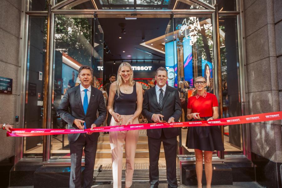 Australian Tissot Ambassador Lauren Jackson unveils the Luxury Swiss Watchmakers Melbourne concept store.